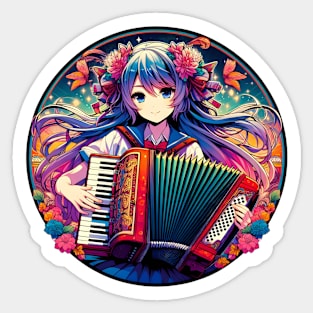 Anime accordion Sticker